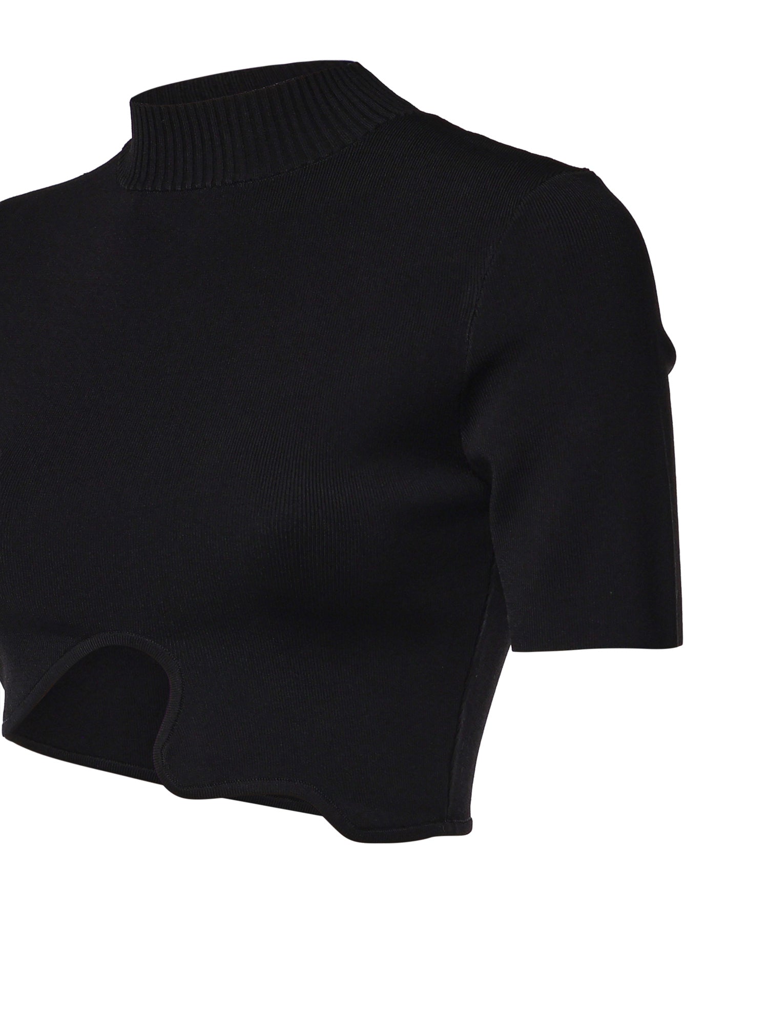 Top cropped Maparadita in misto viscosa 23021250 BLACK CHRISTOPHER ESBER 