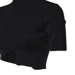 Top cropped Maparadita in misto viscosa 23021250 BLACK CHRISTOPHER ESBER 