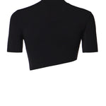 Top cropped Maparadita in misto viscosa 23021250 BLACK CHRISTOPHER ESBER 