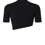 Top cropped Maparadita in misto viscosa 23021250 BLACK CHRISTOPHER ESBER 