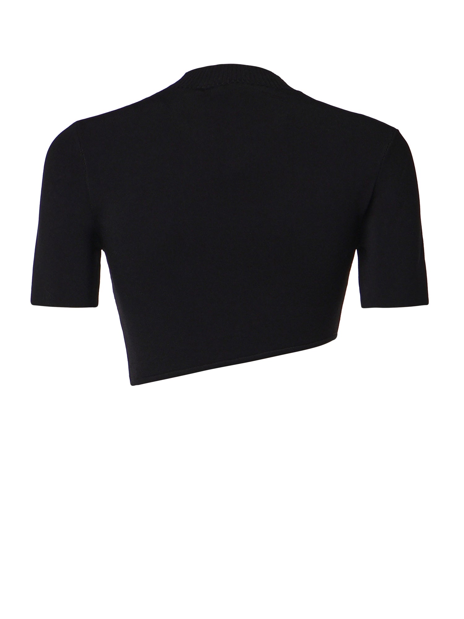 Top cropped Maparadita in misto viscosa 23021250 BLACK CHRISTOPHER ESBER 