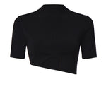 Top cropped Maparadita in misto viscosa 23021250 BLACK CHRISTOPHER ESBER 