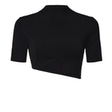 Top cropped Maparadita in misto viscosa 23021250 BLACK CHRISTOPHER ESBER 