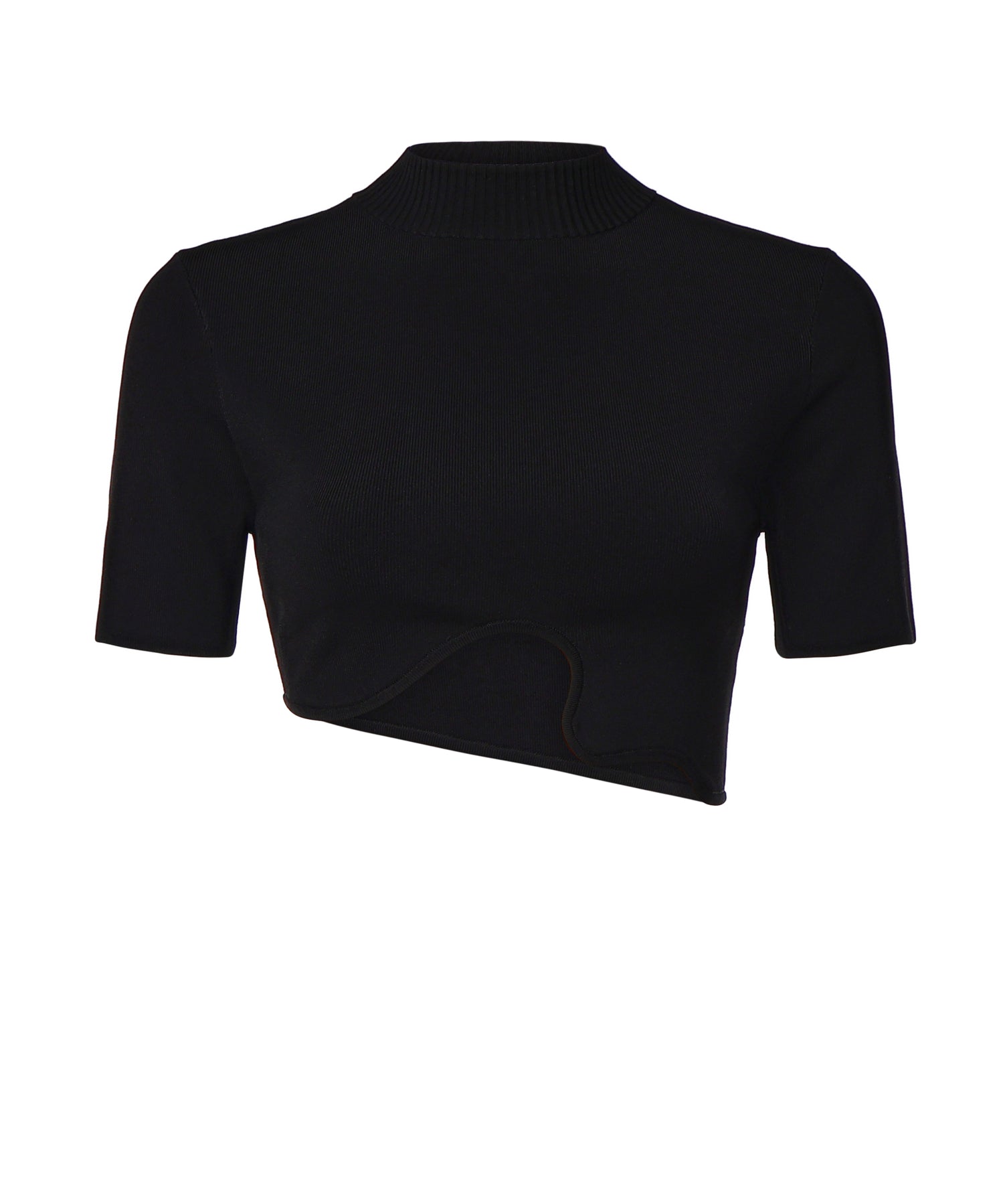 Top cropped Maparadita in misto viscosa 23021250 BLACK CHRISTOPHER ESBER 