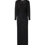 Abito lungo Venus Plunge in jersey 23023503 BLACK CHRISTOPHER ESBER 