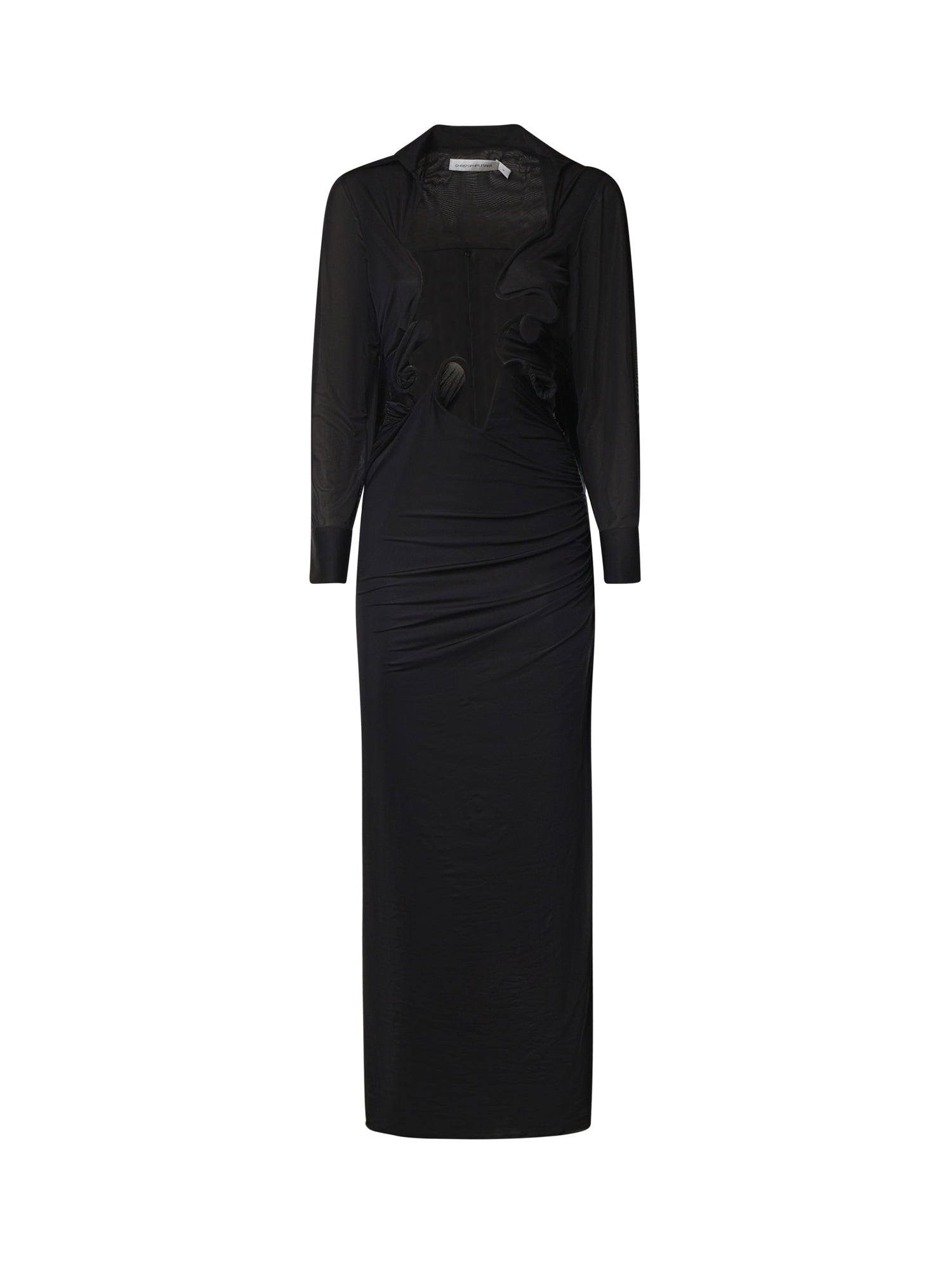 Abito lungo Venus Plunge in jersey 23023503 BLACK CHRISTOPHER ESBER 