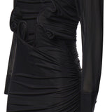 Abito lungo Venus Plunge in jersey 23023503 BLACK CHRISTOPHER ESBER 