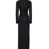 Abito lungo Venus Plunge in jersey 23023503 BLACK CHRISTOPHER ESBER 