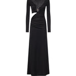 Abito lungo in jersey stretch 26023186 BLACK CHRISTOPHER ESBER 