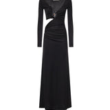 Abito lungo in jersey stretch 26023186 BLACK CHRISTOPHER ESBER 
