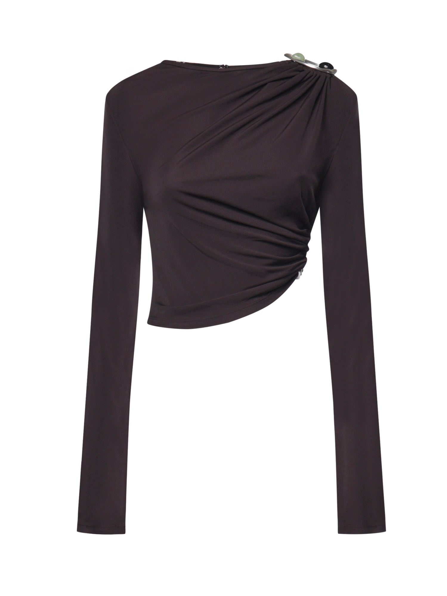 Top cropped Orica in jersey con cristalli 26031993 MOLASSES CHRISTOPHER ESBER 