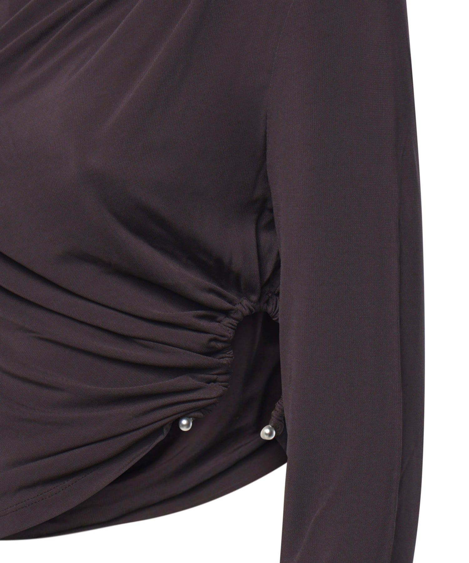 Top cropped Orica in jersey con cristalli 26031993 MOLASSES CHRISTOPHER ESBER 