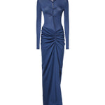 Abito lungo in jersey cut-out 26033779 MINERAL BLUE CHRISTOPHER ESBER 