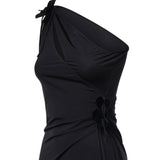 Abito lungo asimmetrico in jersey COPR213F5021 BLK COPERNI 