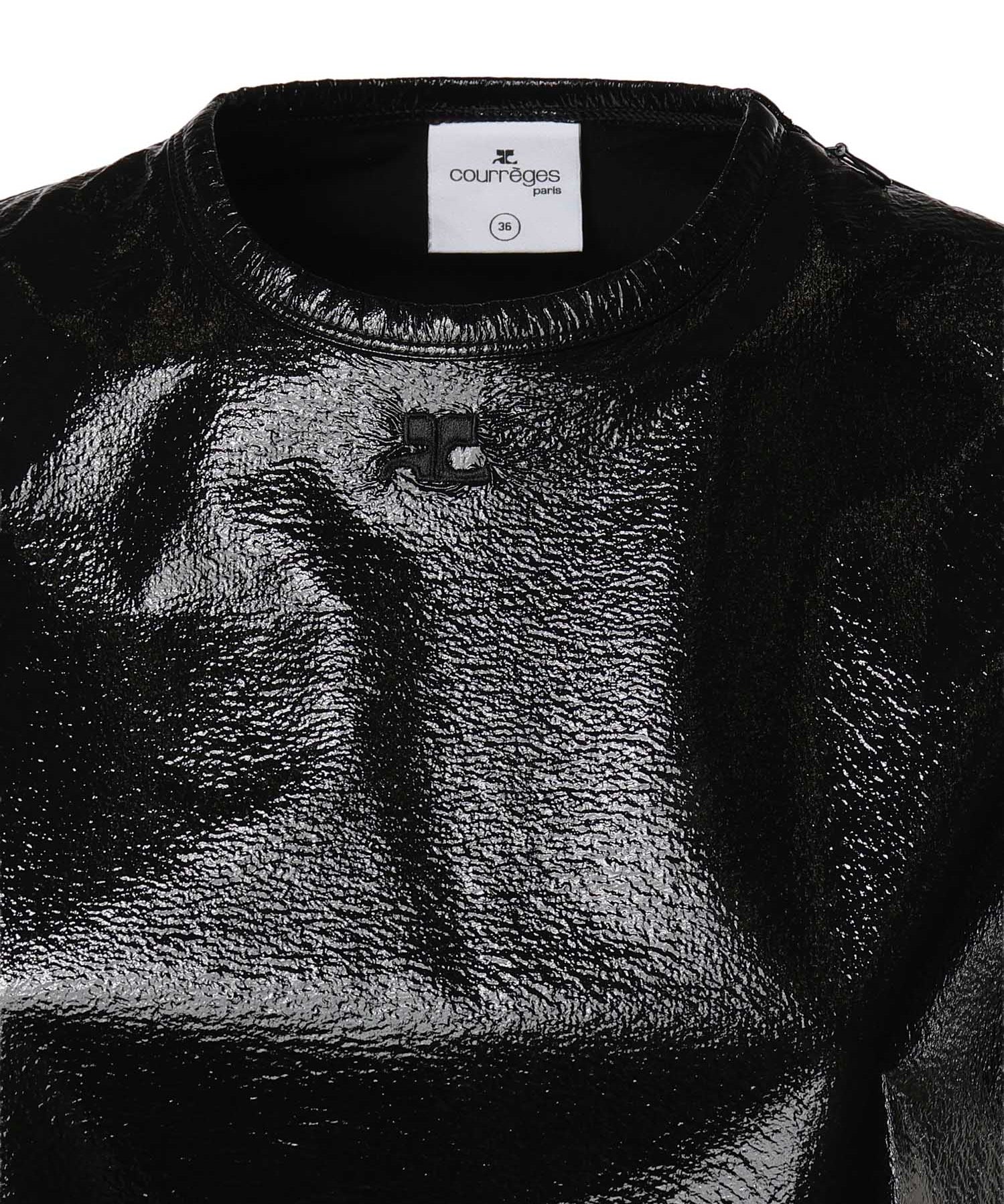 T-shirt in vinile con logo 326CT0561VY0016 9999 COURREGES 