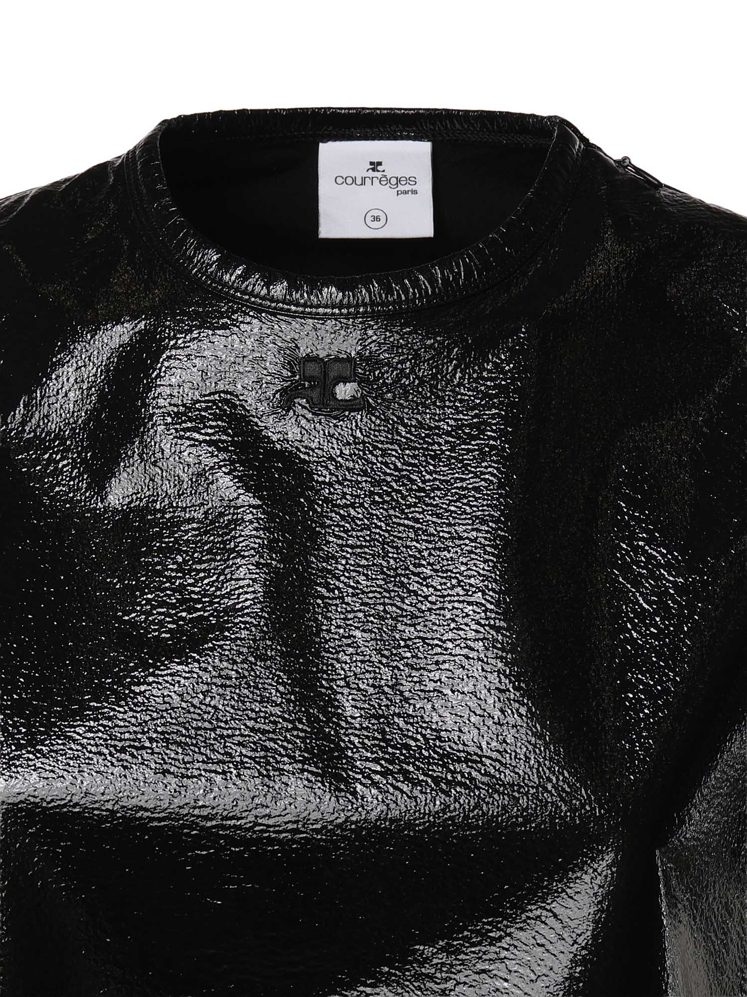 T-shirt in vinile con logo 326CT0561VY0016 9999 COURREGES 