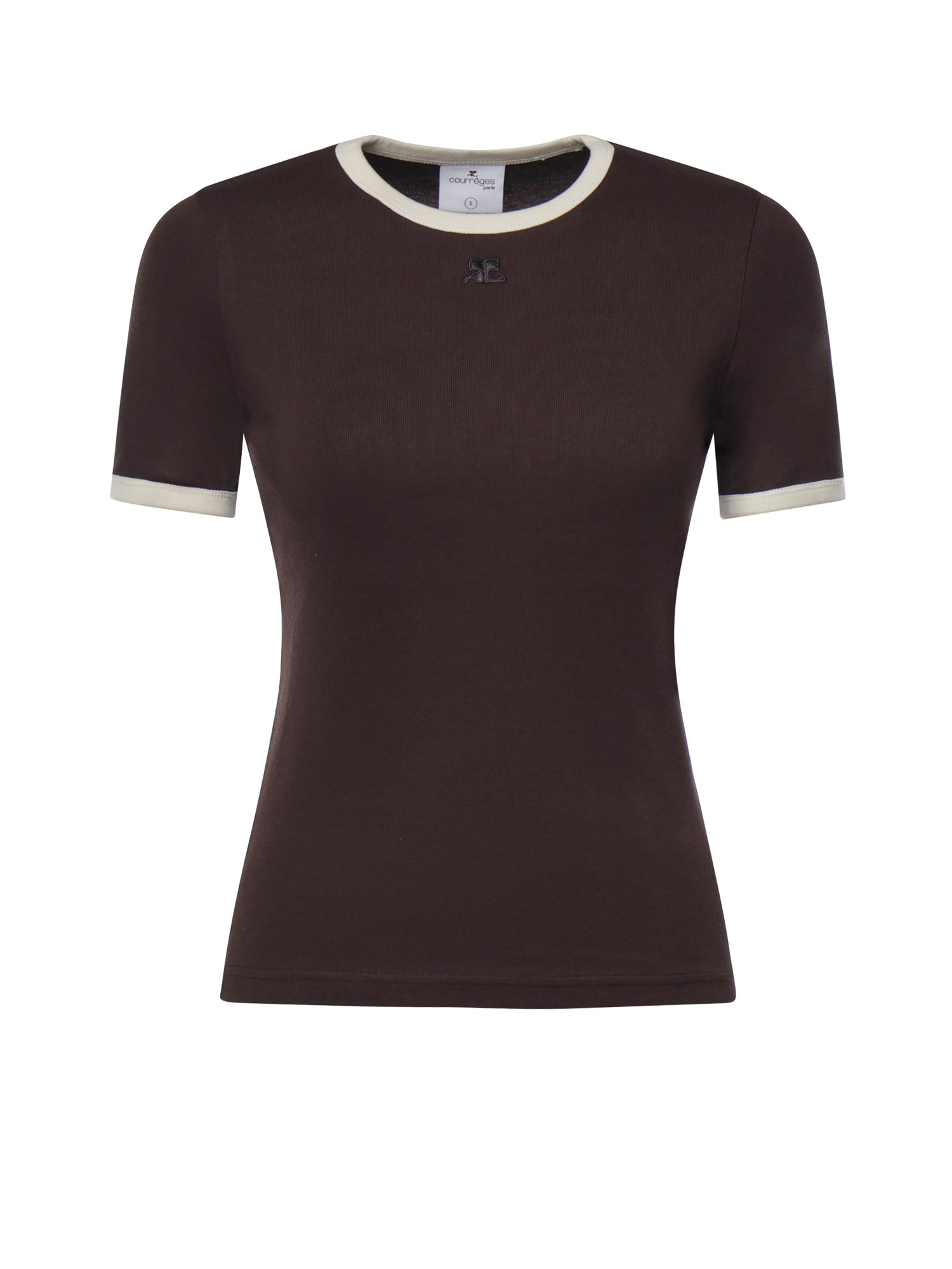 T-shirt Signature Contrast in cotone 326JTS017JS0300 B384 COURREGES 