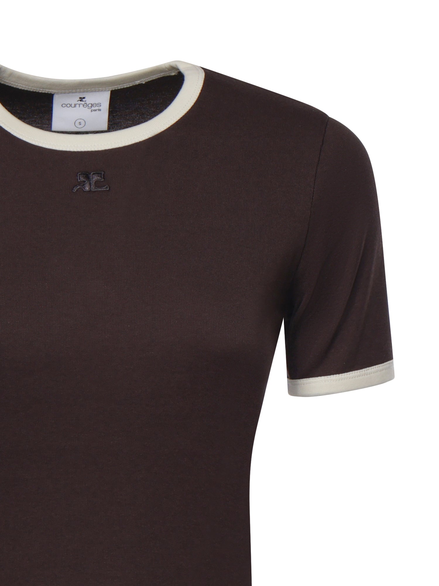 T-shirt Signature Contrast in cotone 326JTS017JS0300 B384 COURREGES 