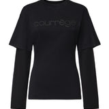 T-shirt in cotone con logo 326JTS275JS0305 B126 COURREGES 