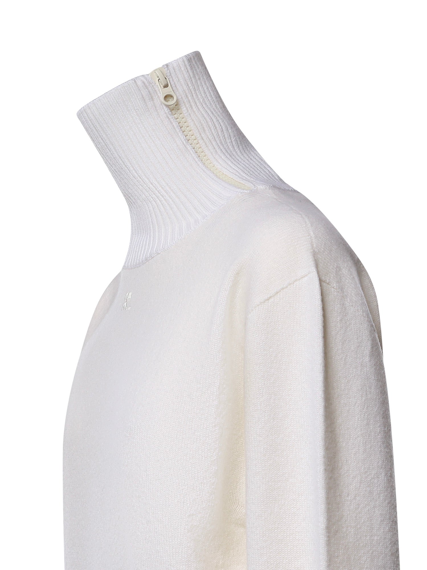 Pullover in lana con logo 326MPU293FI0062 1200 COURREGES 