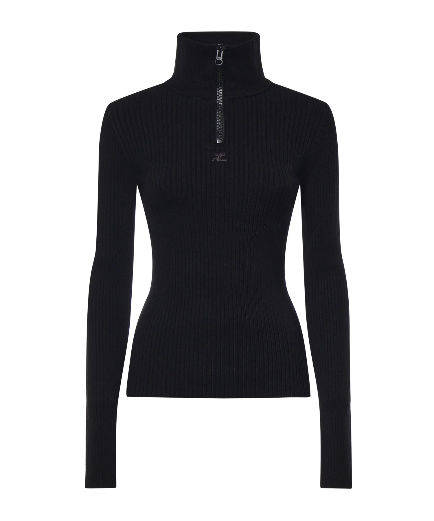 Pullover a coste con logo 426MPU318FI0001 9999 COURREGES 