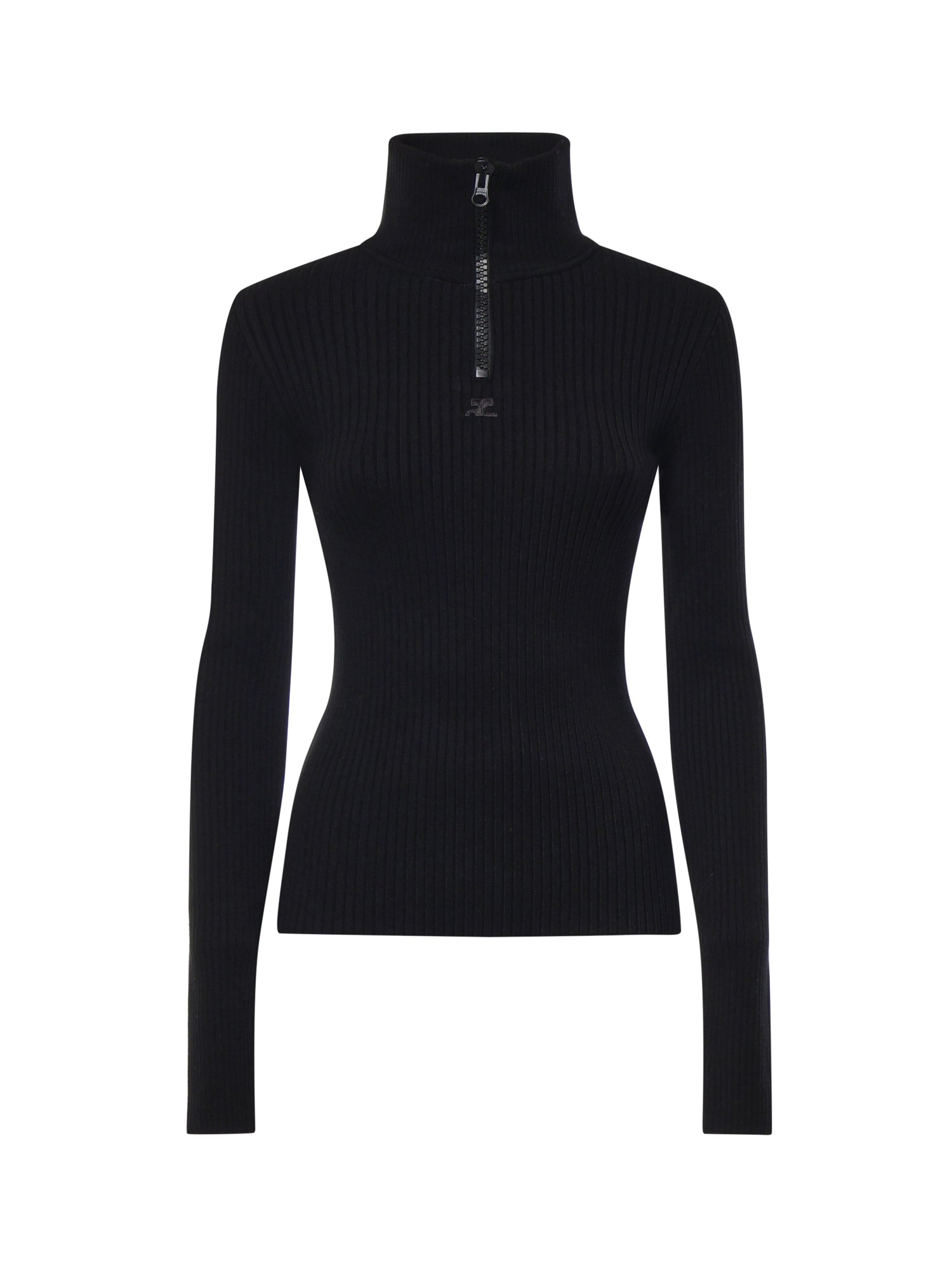 Pullover a coste con logo 426MPU318FI0001 9999 COURREGES 
