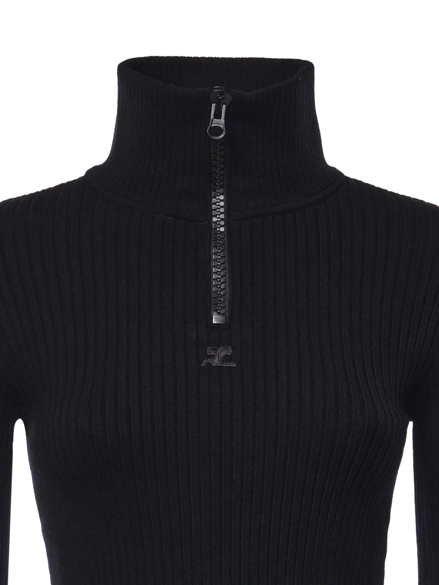 Pullover a coste con logo 426MPU318FI0001 9999 COURREGES 