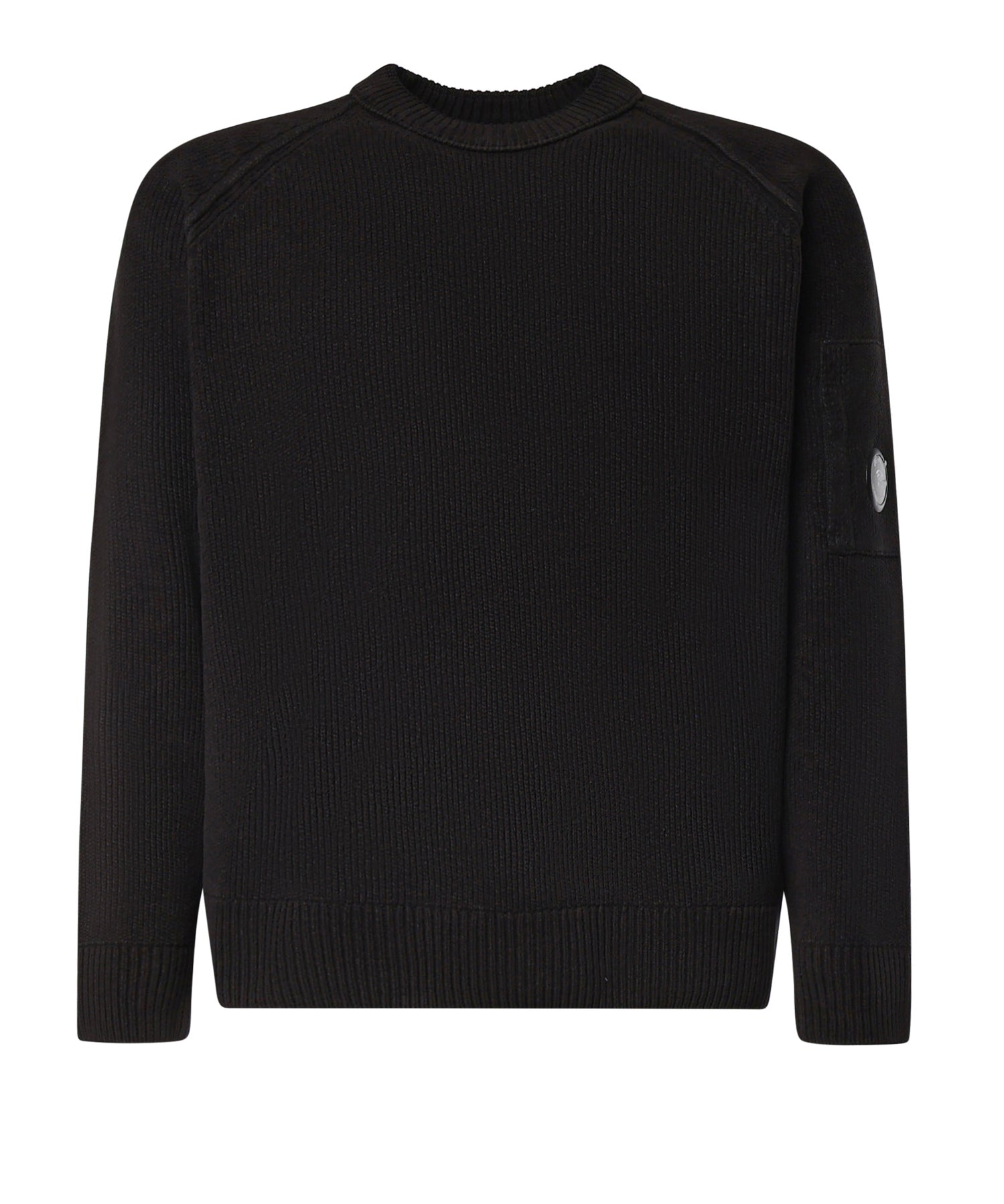 Pullover in cotone ciniglia con logo<BR/> 21CMKN196A 005558G999 C.P. COMPANY 