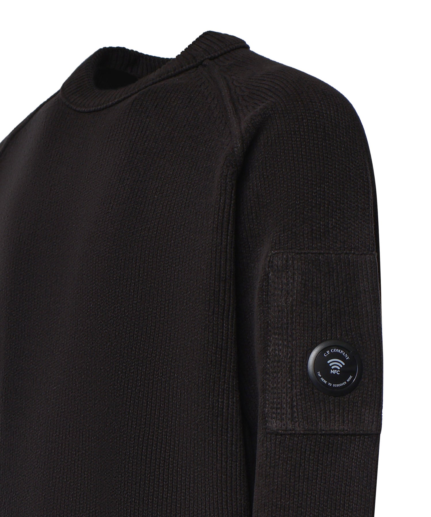 Pullover in cotone ciniglia con logo<BR/> 21CMKN196A 005558G999 C.P. COMPANY 