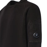 Pullover in cotone ciniglia con logo<BR/> 21CMKN196A 005558G999 C.P. COMPANY 