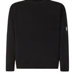 Pullover in cotone ciniglia con logo<BR/> 21CMKN196A 005558G999 C.P. COMPANY 