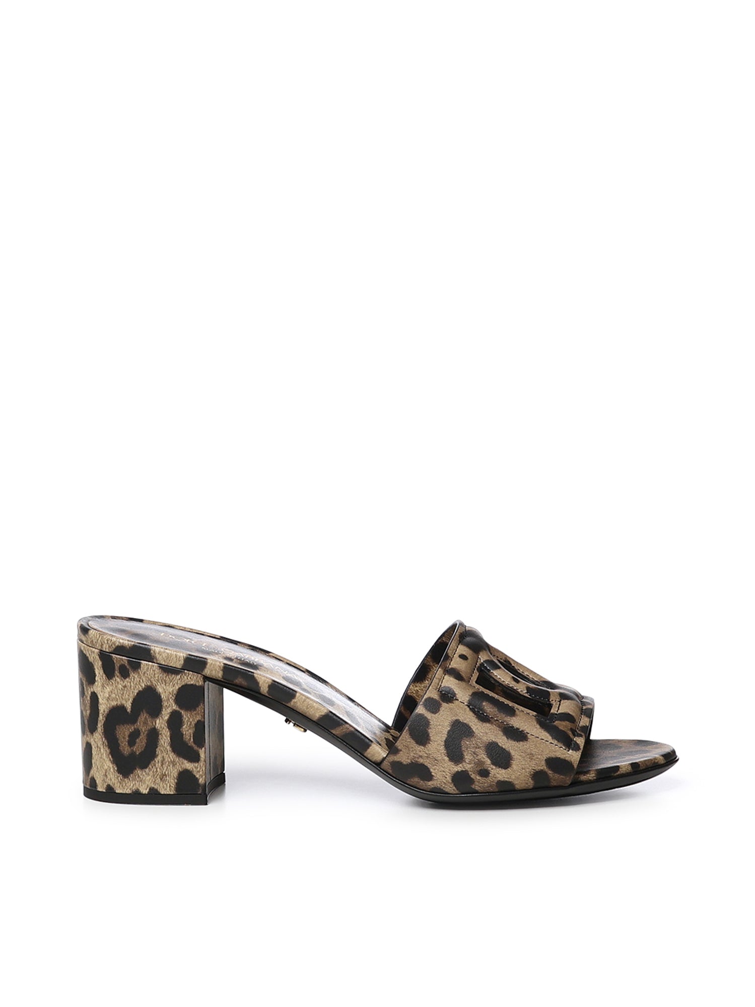 Mules in pelle con stampa leopardata CR1996 A0426HY13M DOLCE & GABBANA 