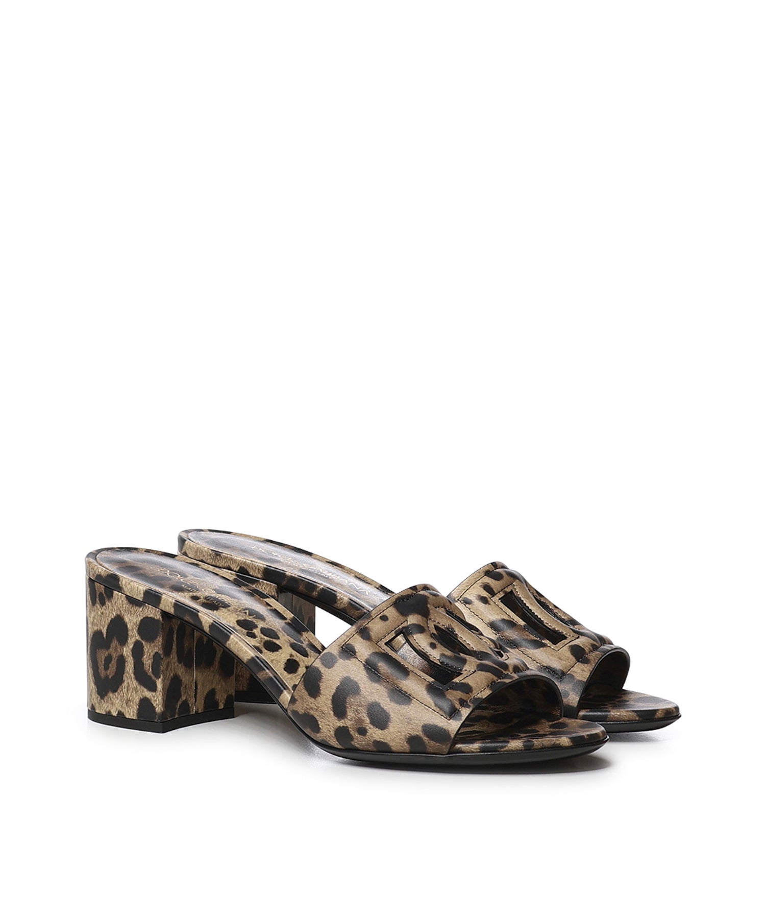 Mules in pelle con stampa leopardata CR1996 A0426HY13M DOLCE & GABBANA 