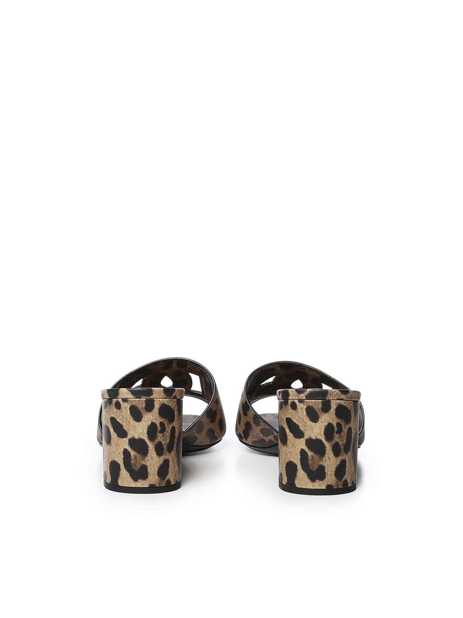 Mules in pelle con stampa leopardata CR1996 A0426HY13M DOLCE & GABBANA 