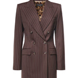 Giacca doppiopetto gessato in lana F29QFT GDD1HS8053 DOLCE & GABBANA 