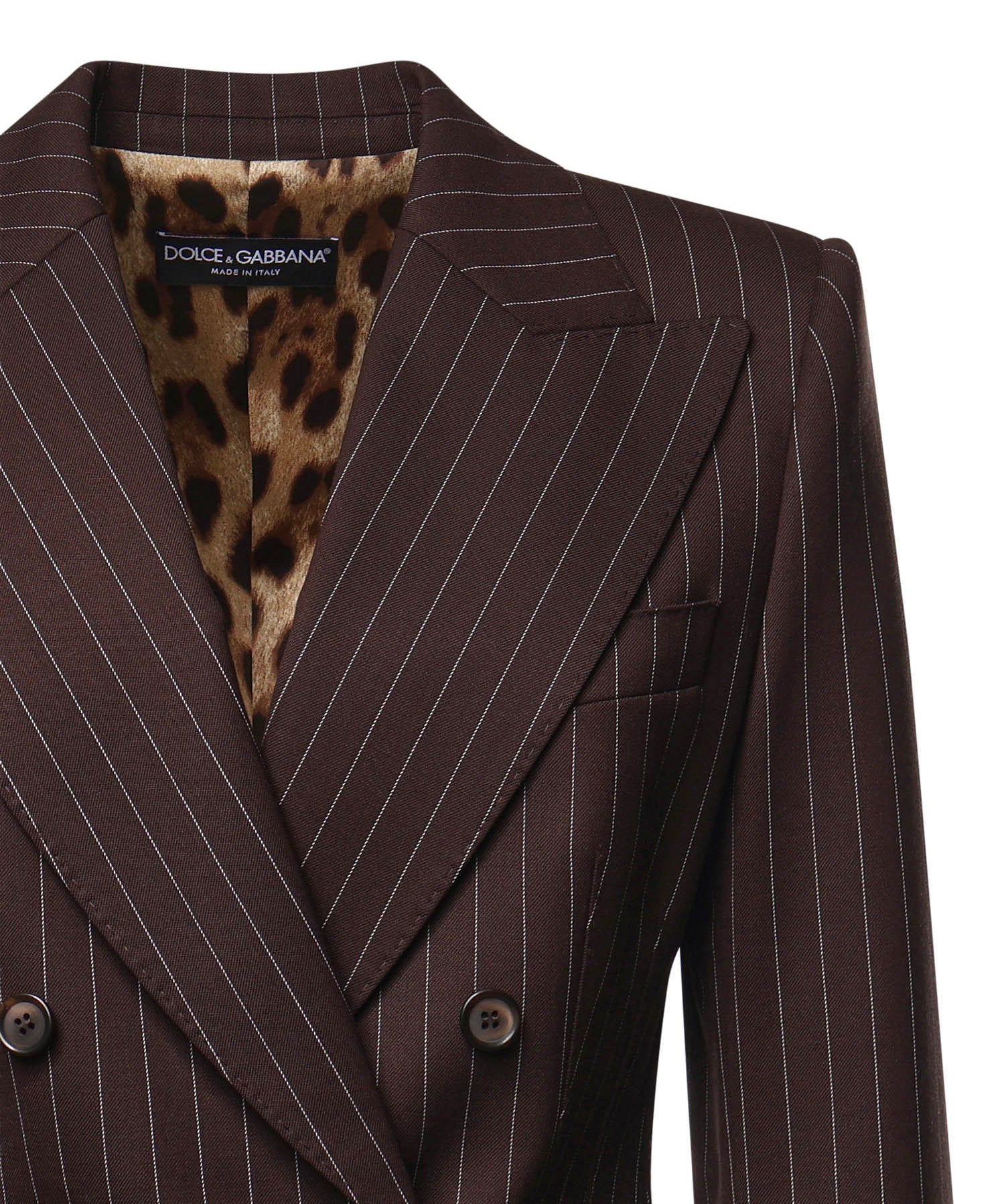 Giacca doppiopetto gessato in lana F29QFT GDD1HS8053 DOLCE & GABBANA 