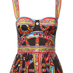 Abito lungo in popeline stampa Carretto F615YT GDDTFS9000 DOLCE & GABBANA 