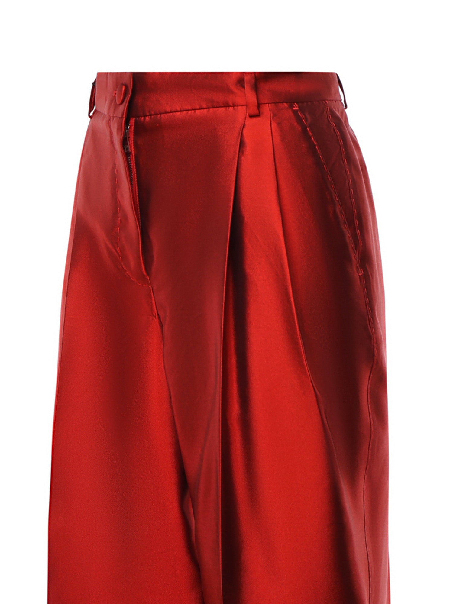 Pantaloni in mikado di seta FTDLHT FU116R0156 DOLCE & GABBANA 