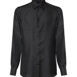 Camicia Martini in twill di seta stampa pois G5ML1T IS13OHN6DI DOLCE & GABBANA 