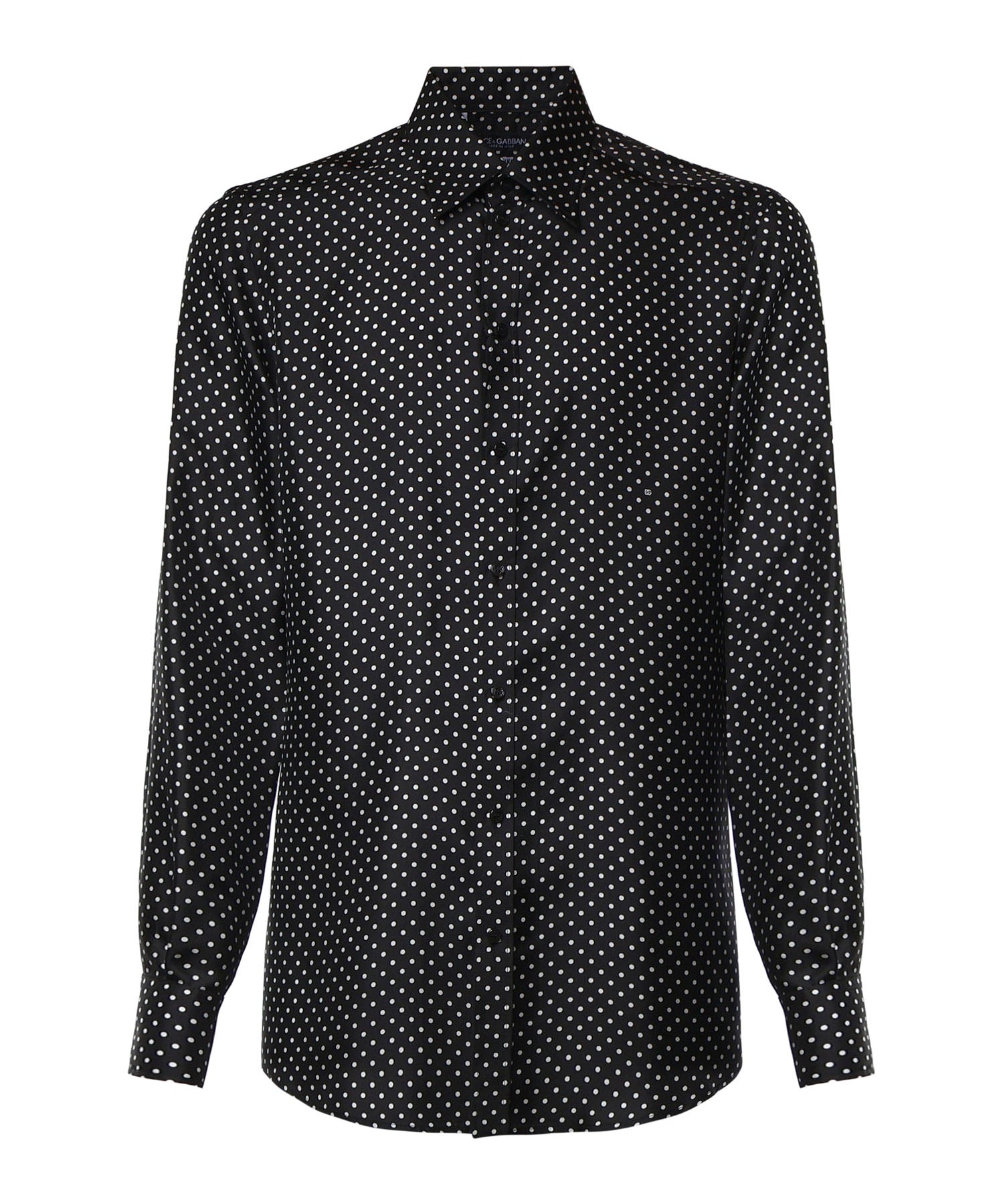 Camicia Martini in twill di seta stampa pois G5ML1T IS13OHN6DI DOLCE & GABBANA 