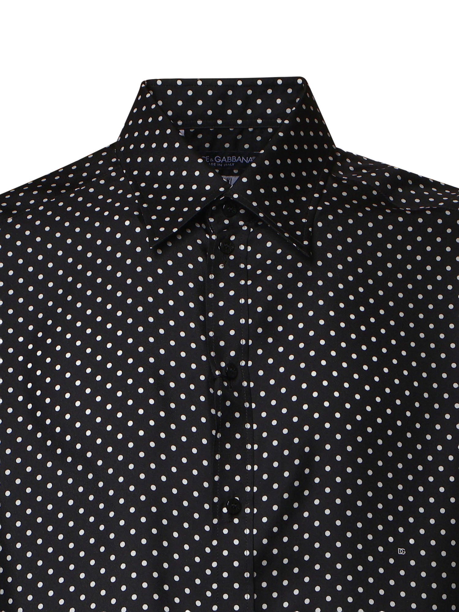 Camicia Martini in twill di seta stampa pois G5ML1T IS13OHN6DI DOLCE & GABBANA 
