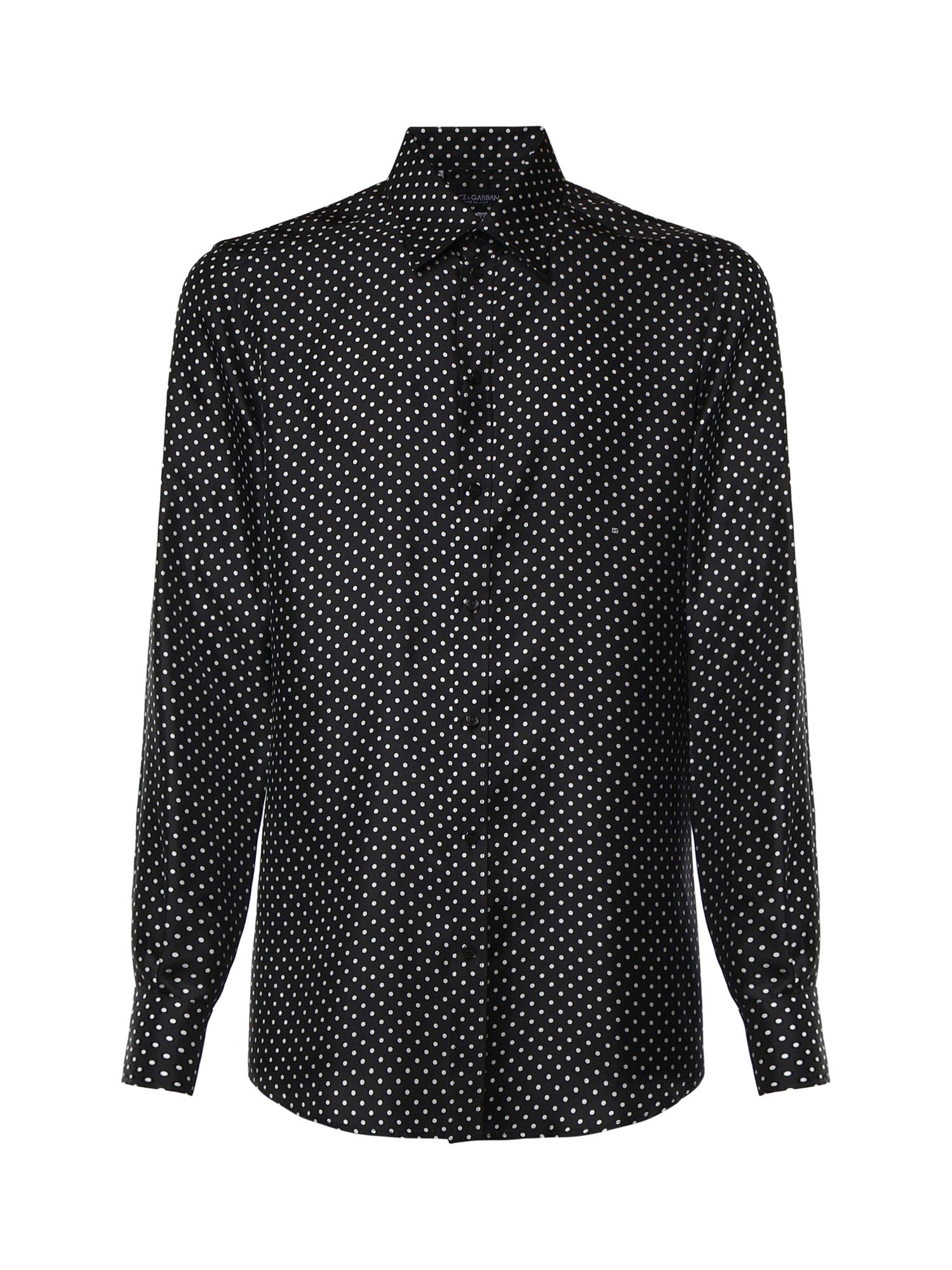 Camicia Martini in twill di seta stampa pois G5ML1T IS13OHN6DI DOLCE & GABBANA 