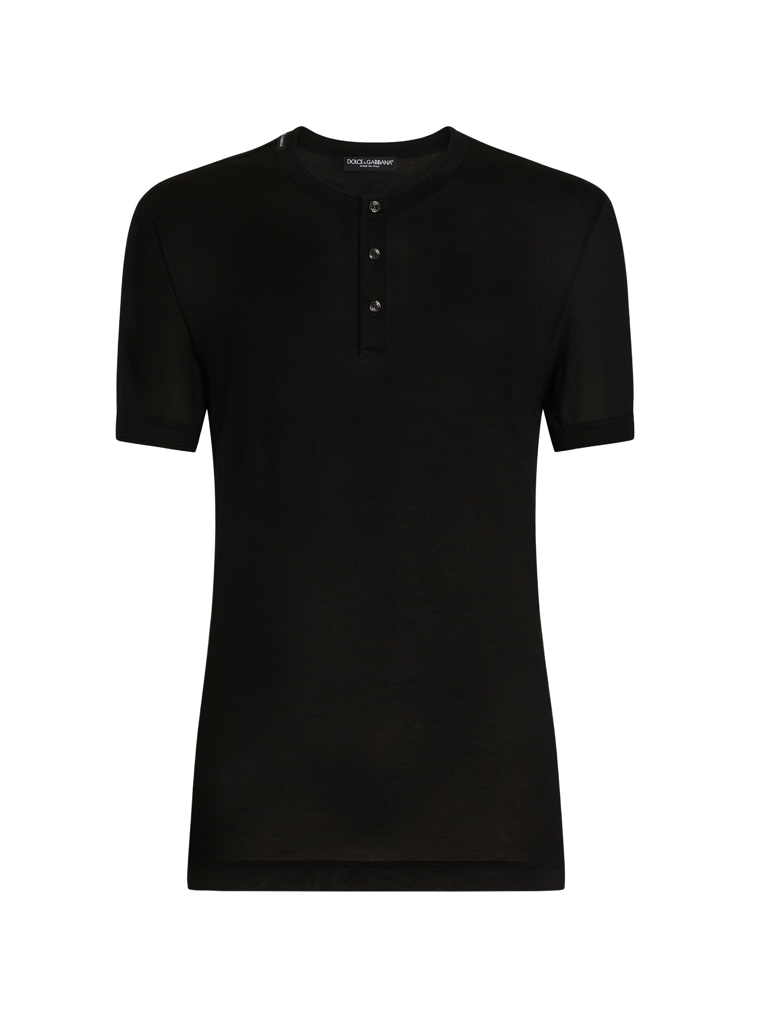 T-shirt Serafino in seta G8QK3T G7P0FN0000 DOLCE & GABBANA 