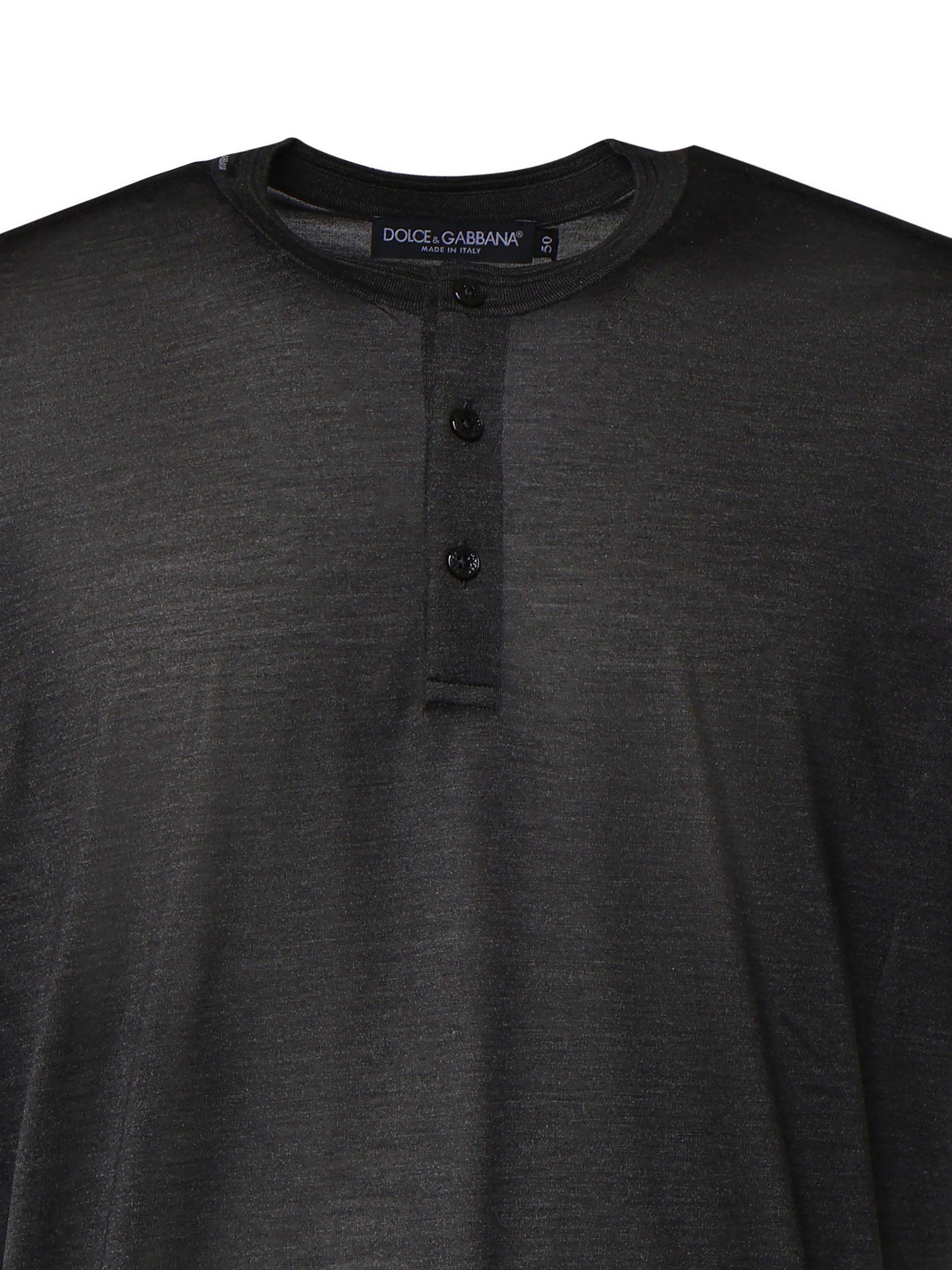 T-shirt Serafino in seta G8QK3T G7P0FS8296 DOLCE & GABBANA 