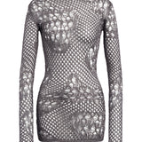 Miniabito in maglia stramata DA565 M01043D961 DONDUP 