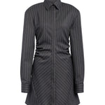 Miniabito chemisier in fresco di lana gessato DA569 ES0080D903 DONDUP 