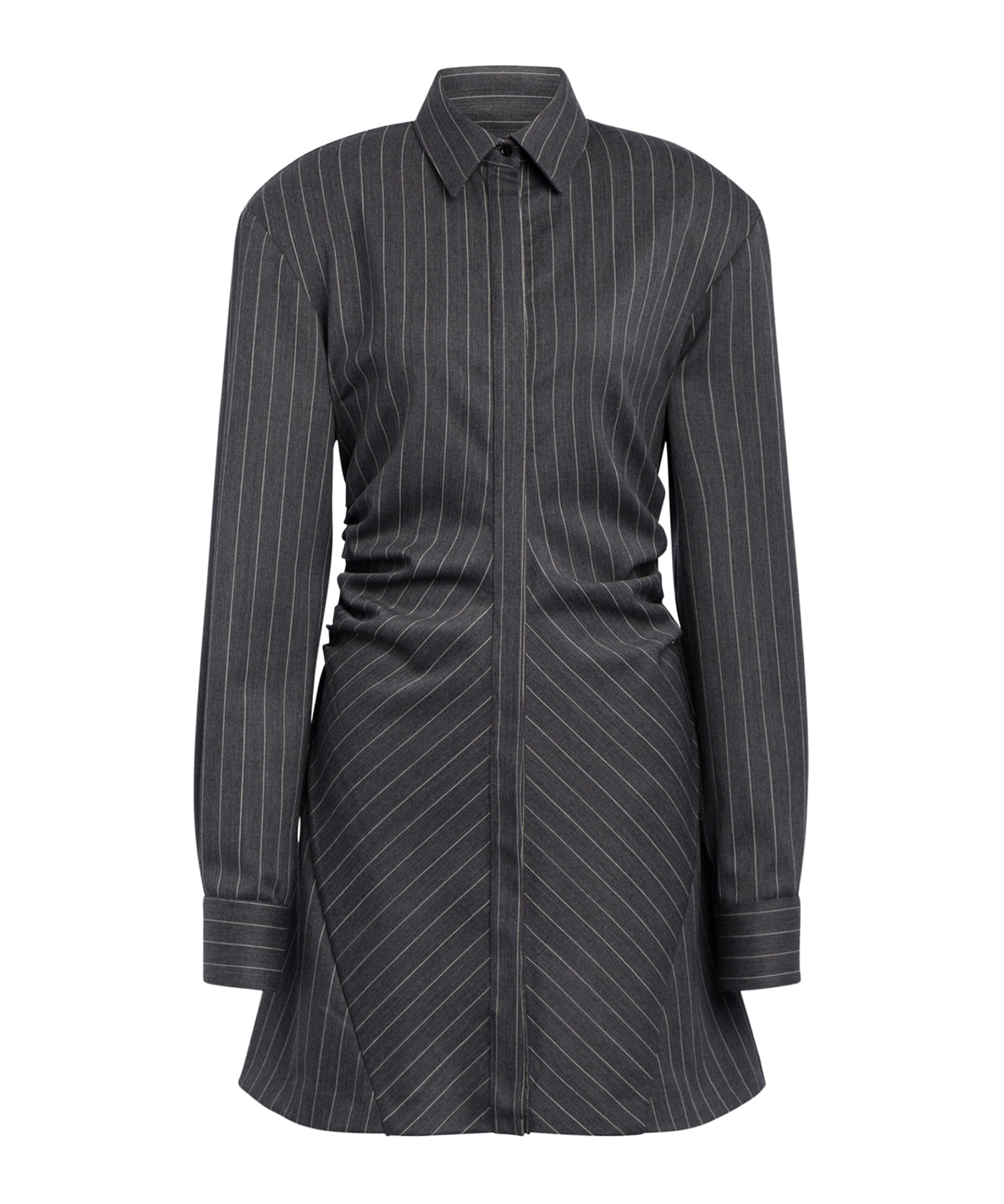 Miniabito chemisier in fresco di lana gessato DA569 ES0080D903 DONDUP 