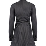 Miniabito chemisier in fresco di lana gessato DA569 ES0080D903 DONDUP 