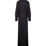 Abito lungo chemisier in fresco di lana gessato DA570 ES0080D999 DONDUP 