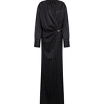 Abito lungo chemisier in fresco di lana gessato DA570 ES0080D999 DONDUP 